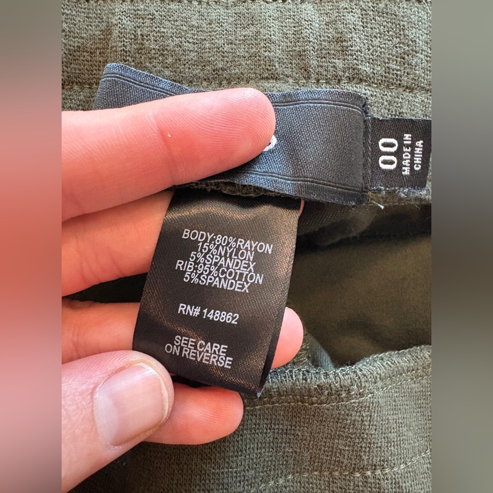 BUNDLE OF 2 - Torrid Drawstring Stretchy Shorts, Size 00X M/L 10 Black and Olive - Picture 9 of 10